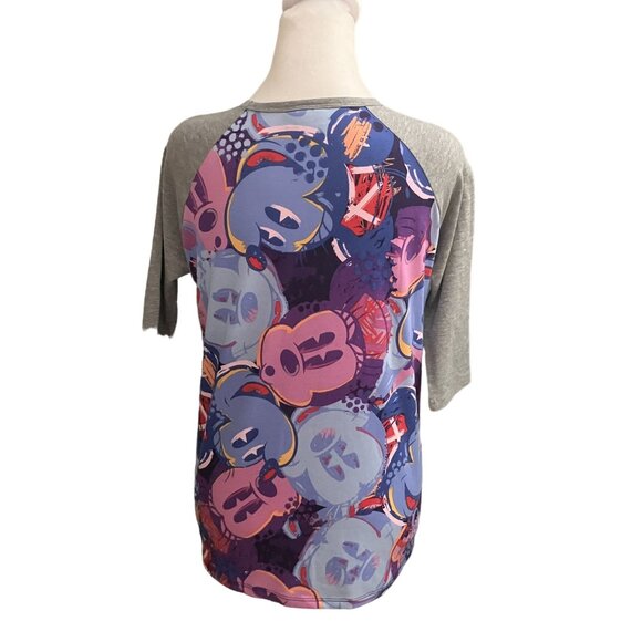 LuLaRoe Youth Girls Disney Graphic Raglan Sleeve Top Size 12 - Picture 3 of 5